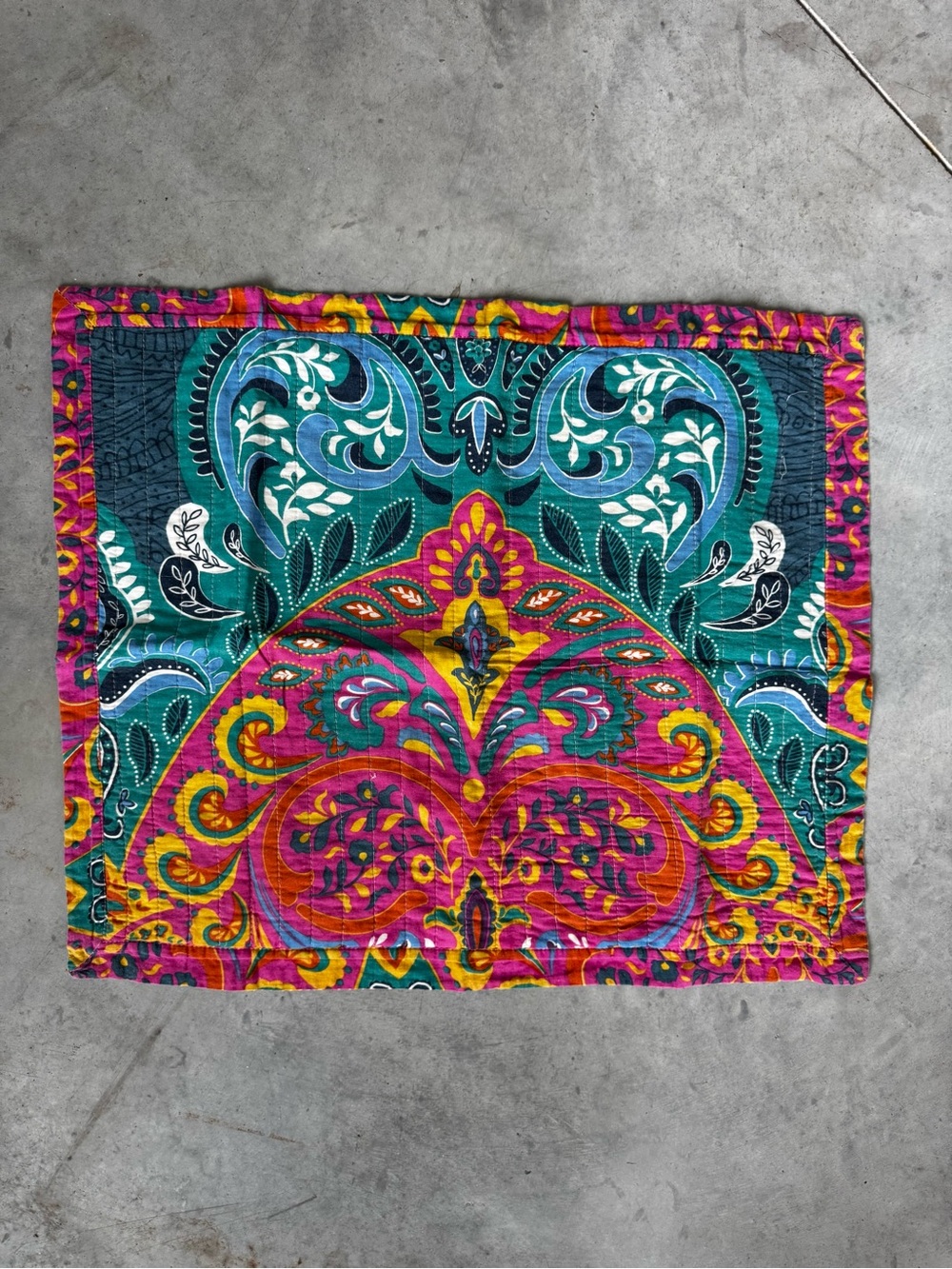 SINGLE LUSH cotton bohemian standard size quilted pillow sham